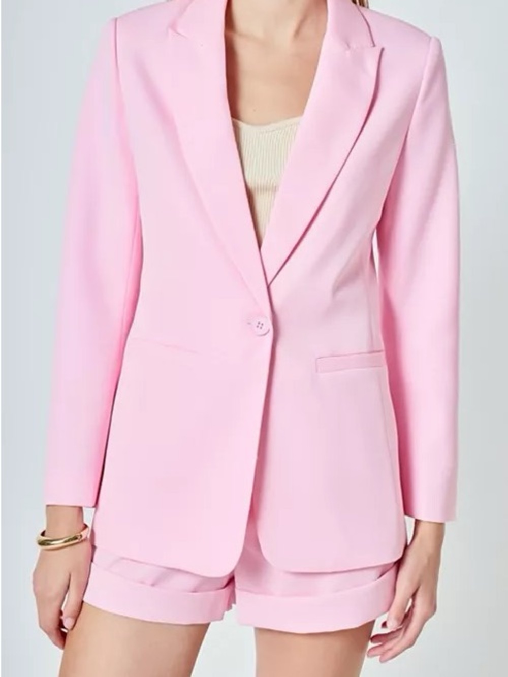 Aritzia Light Pink Single-Button Blazer